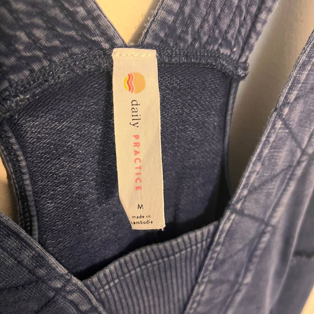 Daily Practice Anthropologie Palmra Jumpsuit Sz Medium Blue Wide Leg Boho Indie - Picture 4 of 12